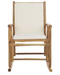 Miniatyrbild 4 av 7: Gungstol Ljust Trä Bambu Polyesterdynor Trädgård Uteplats Balkong Boho Naturlig Modern Design