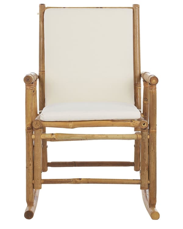 Gungstol Ljust Trä Bambu Polyesterdynor Trädgård Uteplats Balkong Boho Naturlig Modern Design