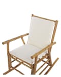Miniatyrbild 5 av 7: Gungstol Ljust Trä Bambu Polyesterdynor Trädgård Uteplats Balkong Boho Naturlig Modern Design