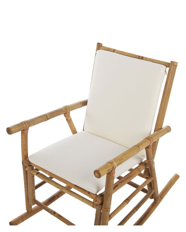 Gungstol Ljust Trä Bambu Polyesterdynor Trädgård Uteplats Balkong Boho Naturlig Modern Design