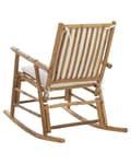 Miniatyrbild 6 av 7: Gungstol Ljust Trä Bambu Polyesterdynor Trädgård Uteplats Balkong Boho Naturlig Modern Design