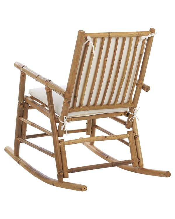 Gungstol Ljust Trä Bambu Polyesterdynor Trädgård Uteplats Balkong Boho Naturlig Modern Design