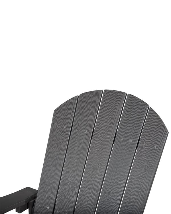 Gungstol Mörkgrå Plast Trä Slatted Design Traditionell Stil Utomhus Inomhus