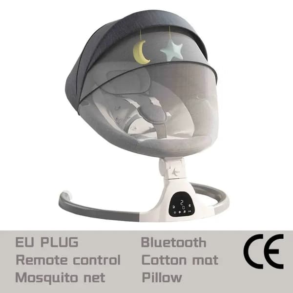 Baby Elektrisk Gungstol, Fjärrkontroll, Komfort för 0-30 Månader,NY ROSA
