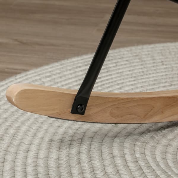 Rootz Gyngestol, Børnehavestol - Afslappende lænestol - Fløjlsstof - Ergonomisk design - Bøgetræ - 98 cm x 71 cm x 101 cm