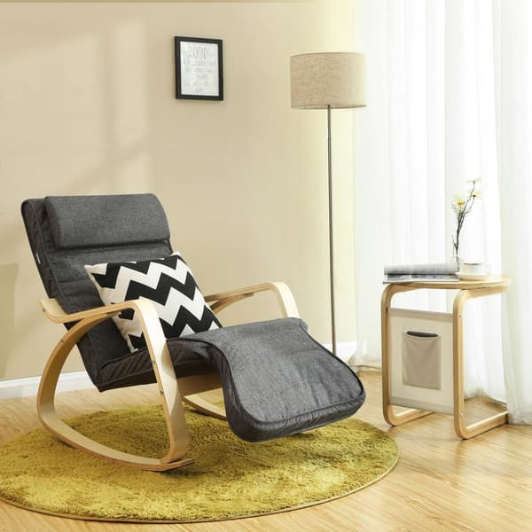 Relax Chair - Rocking Chair with Footstöd - Relax fåtölj - Dark Grey