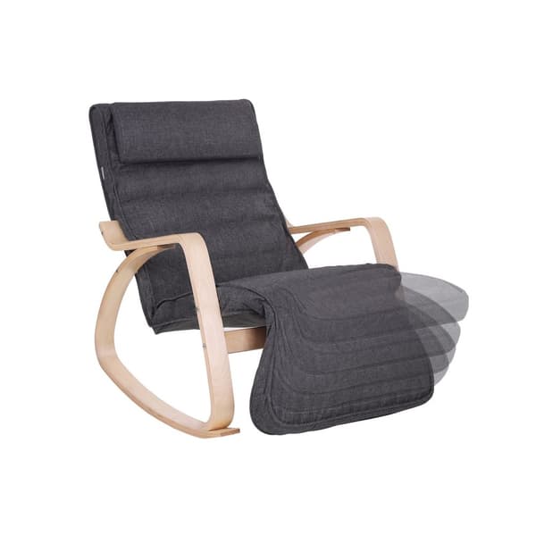 Relax Chair - Rocking Chair with Footstöd - Relax fåtölj - Dark Grey