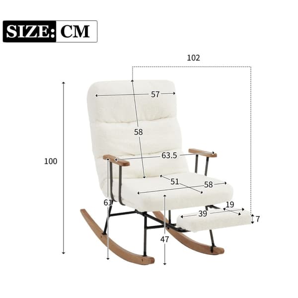 Rootz Ergonomic Gyngestol - Hvilestol - Lounge Chair - Optimal komfort - 58cm x 102cm x 100cm