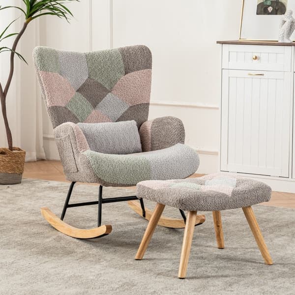 Rootz gyngestol & fodskammelsæt - Loungestol - Afslapningsstole - Flerfarvet - 68L x 83W x 91H cm - Komfort og ergonomisk design
