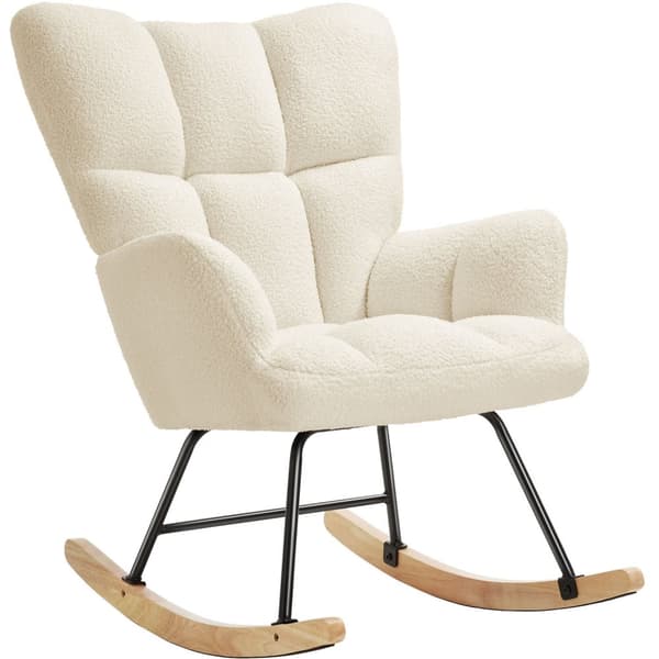 Gyngestol Torve, polstret, bouclé-stof - beige