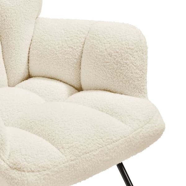 Gyngestol Torve, polstret, bouclé-stof - beige