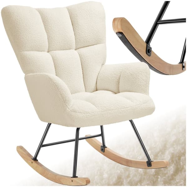 Gyngestol Torve, polstret, bouclé-stof - beige