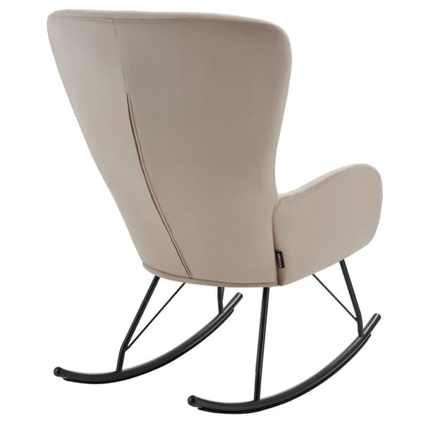Gyngestol Swing med stålskinner og tyk polstring - sort/beige