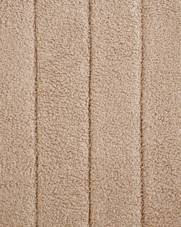 Gyngestol Beige Bouclé Gyngelænestol Teddy Stol med Træben Rar Ammestol i Stof Blød Loungestol med Gyngefunktion