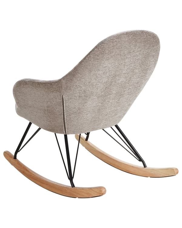 Gyngestol Taupe Stof Ben i metal Meier i træ Moderne design Stue Lænestol