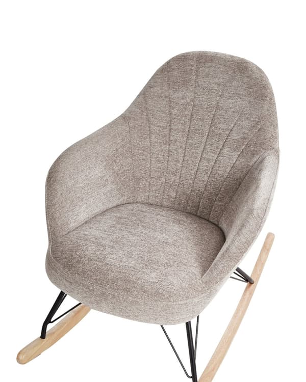 Gyngestol Taupe Stof Ben i metal Meier i træ Moderne design Stue Lænestol