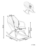 Miniatyrbillede 3 af 9: Gyngestol Off-white Stof Ben i metal Meier i træ Moderne design Stue Lænestol
