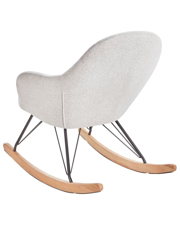 Gyngestol Off-white Stof Ben i metal Meier i træ Moderne design Stue Lænestol