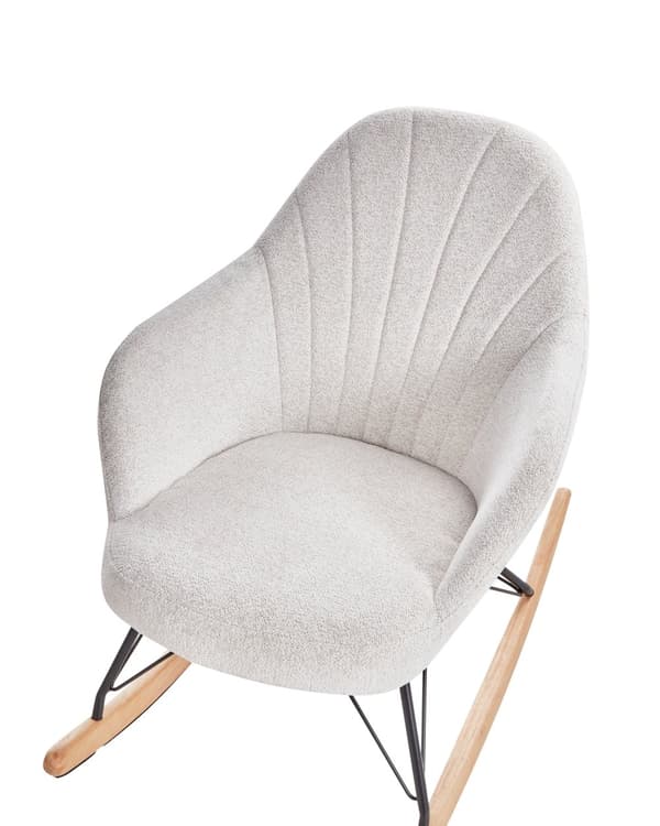 Gyngestol Off-white Stof Ben i metal Meier i træ Moderne design Stue Lænestol