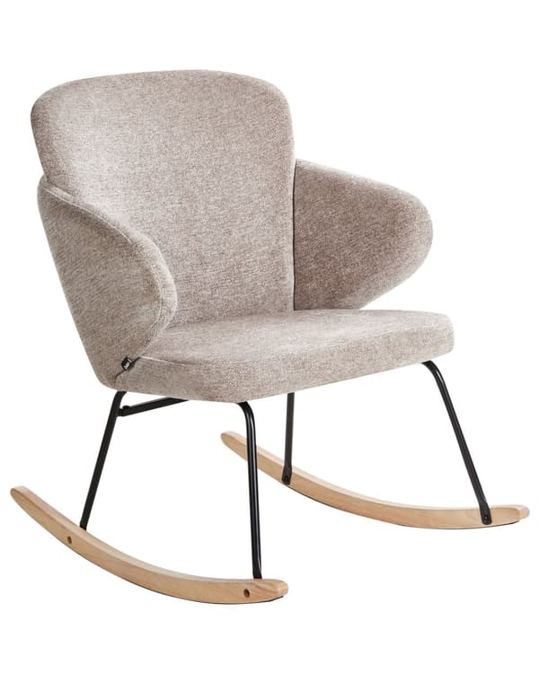 Gyngestol Taupe Stof Ben i metal Meier i træ Moderne design Stue Lænestol