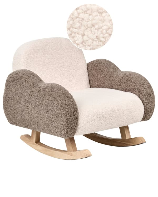 Beige boucle-gyngestol til børn til indretning
