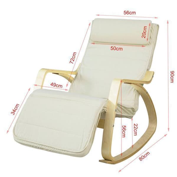Keinutuoli, FST16-W, Istuinkorkeus 40 cm, Istuinsyvyys 49 cm, Beige