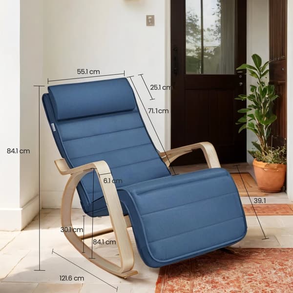 Keinutuoli, SONGMICS LYY10M, 121.5x67x84 cm, tummansininen