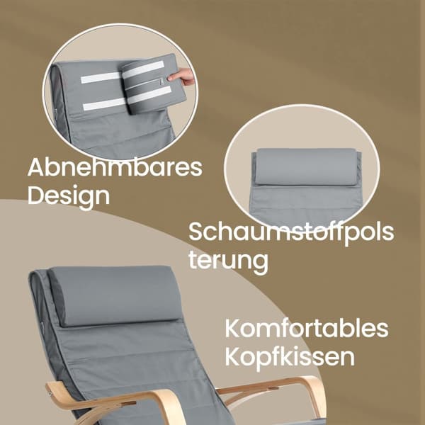 Keinutuoli, SONGMICS LYY10M, 121.5x67x84 cm, Beige