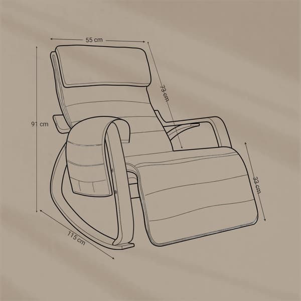 Keinutuoli, SONGMICS LYY10M, 121.5x67x84 cm, Beige