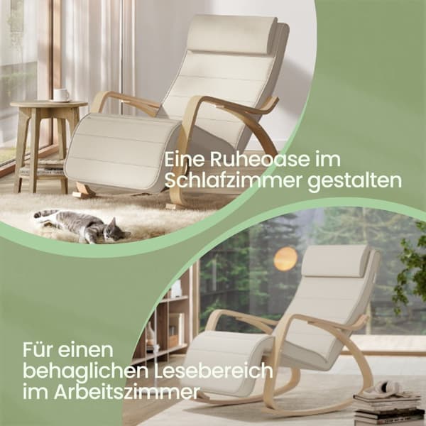 Gyngestol, SONGMICS LYY10M, 121,5x67x84 cm, Beige