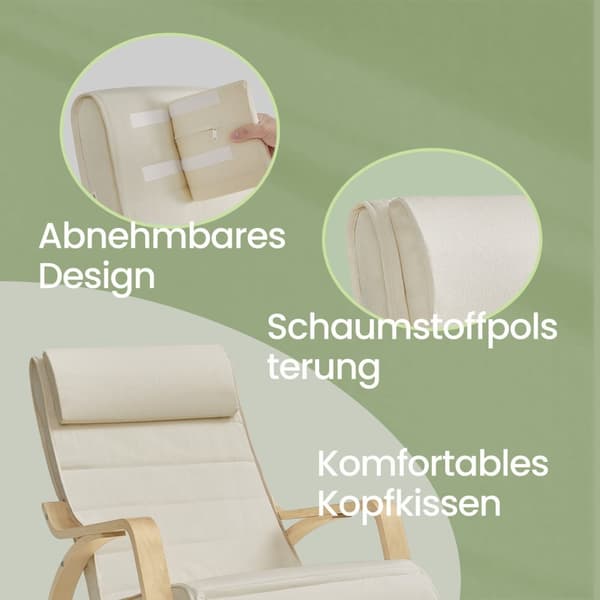 Gyngestol, SONGMICS LYY10M, 121,5x67x84 cm, Beige