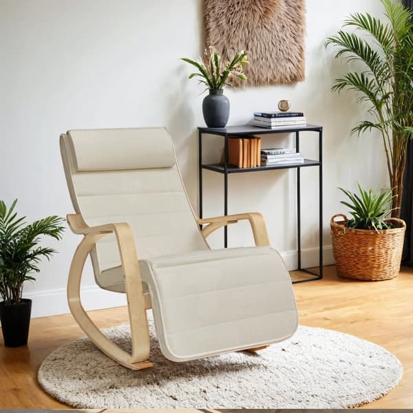 Gyngestol, SONGMICS LYY10M, 121,5x67x84 cm, Beige