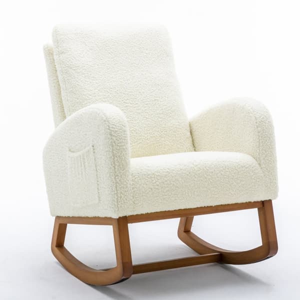 Mid-Century Modern Gungstol för Barn – Bekväm Gungstol med Hög Rygg och Mjuk Stoppning – Accentstol för Vardagsrum och Sovrum
