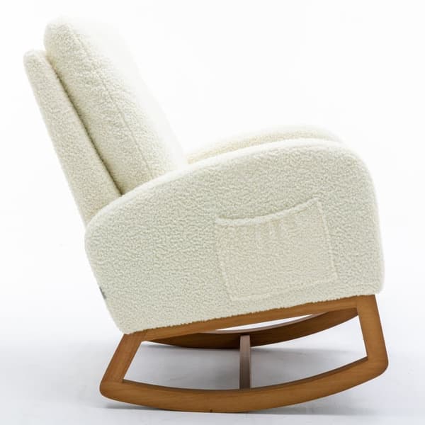 Mid-Century Modern Gungstol för Barn – Bekväm Gungstol med Hög Rygg och Mjuk Stoppning – Accentstol för Vardagsrum och Sovrum