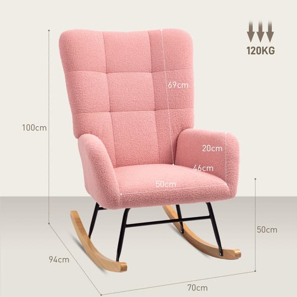 Keinutuoli, 70x94x100 cm, Pinkki