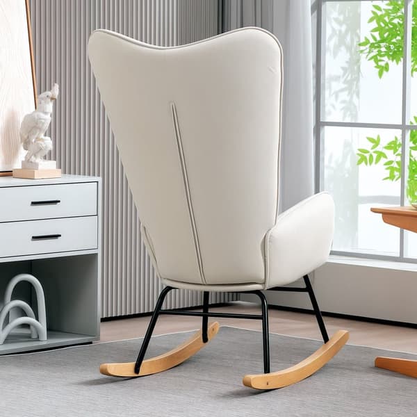 Keinutuoli, 67x85x112 cm, kermaisen valkoinen
