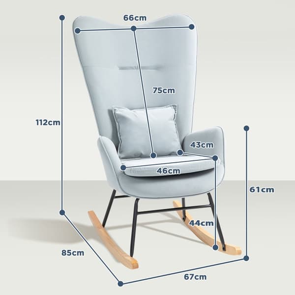 Gynge Stol, 67x85x112 cm, Lysegrå