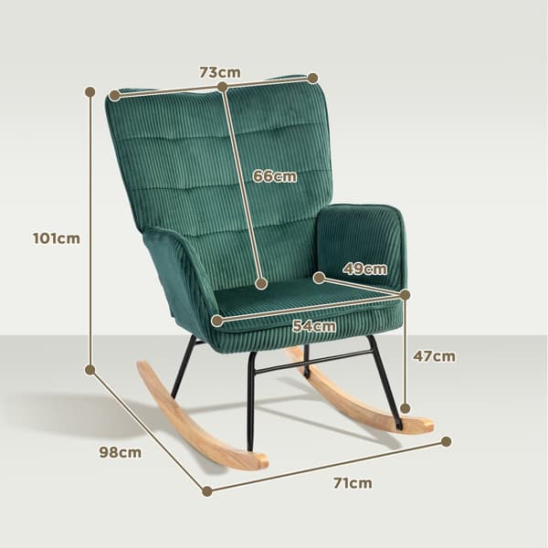 Gynge Stol, 98x71x101 cm, Mørkegrøn