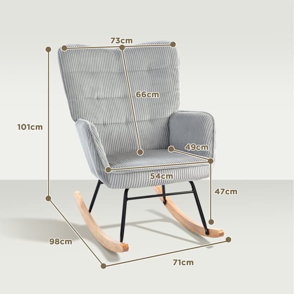 Gynge stol, 98x71x101 cm, Lys Grå