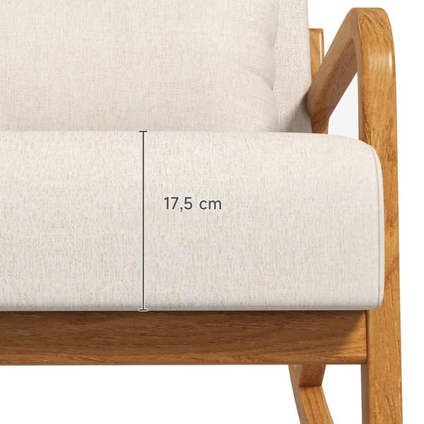 Gynge stol, 64.5x92x81.5 cm, Creme