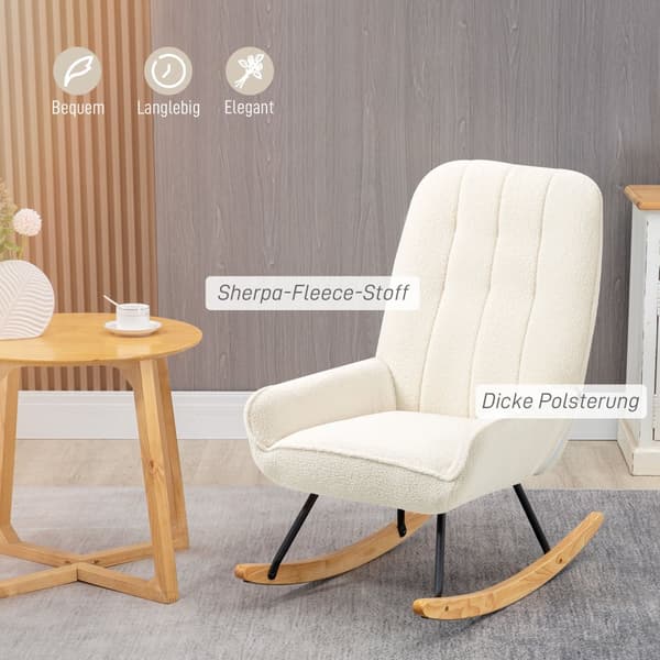 Gynge Stol, 63x95x97 cm, Creme Hvid