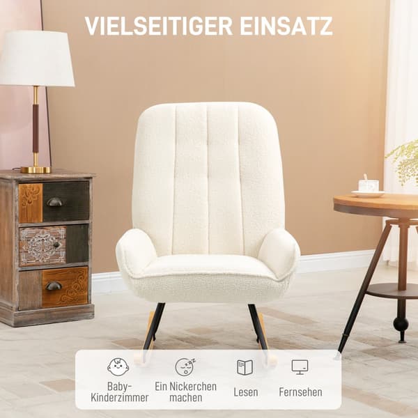 Gynge Stol, 63x95x97 cm, Creme Hvid