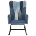 Miniatyrbild 2 av 2: Gungstol blå denim lappmönster kanvas
