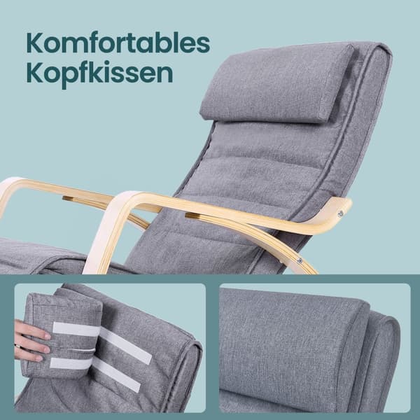 Gungstol - med fotväv - grå