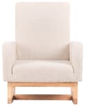 Miniatyrbilde 5 av 10: Gyngestol for Barn Lysebeige Boucle Innendørs Gyngestoler i Tre med Armlener