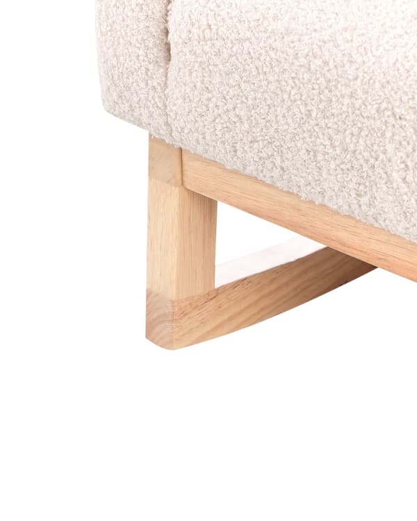 Gyngestol for Barn Lysebeige Boucle Innendørs Gyngestoler i Tre med Armlener