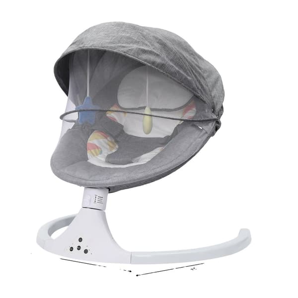 Smart Baby Elektrisk Vuggestol, 5-Trins Amplitudemodulation, Bluetooth Musik,GRÅ