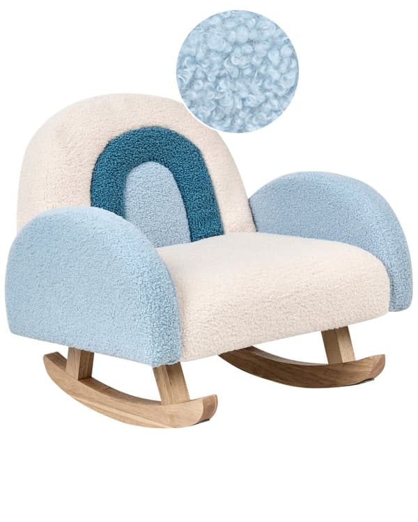 Barnas Gyngestol Blå Hvit Boucle Bamse Barnas Gyngestol For Barnerom Gyngestol Liten