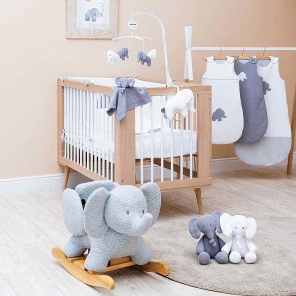 NATTOU - Tembo jacquard elefantrocker - 64 x 34 cm - 10 till 36 månader - 100% bomull - Grå
