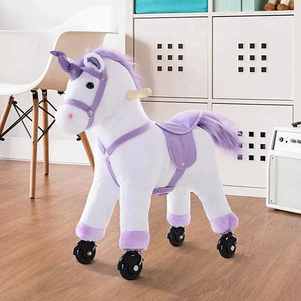 Rootz Kids Walking Horse - Game Horse - Ridhäst - Ridning - Unicorn Horse - Lila - 55 x 23 x 60 cm